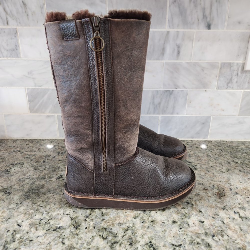 EMU Rare Ashby Australian Sheepskin Boots Chocolate Brown Size 6 W10546 - Picture 4 of 14